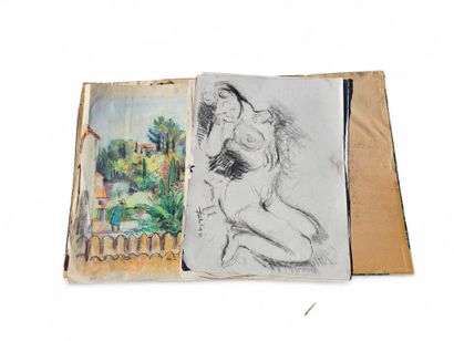 Set of drawings of men and women