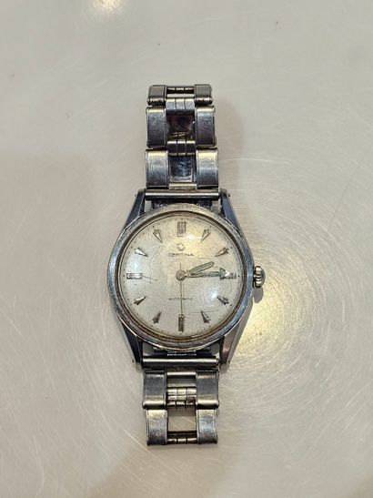 CERTINA
Wristwatch in silver-plated metal,...