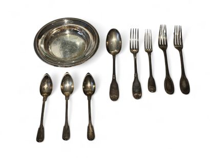 REUNION of mismatched 925° silver flatware...