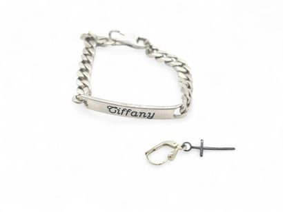 800° silver vest chain adorned with two ribbon...