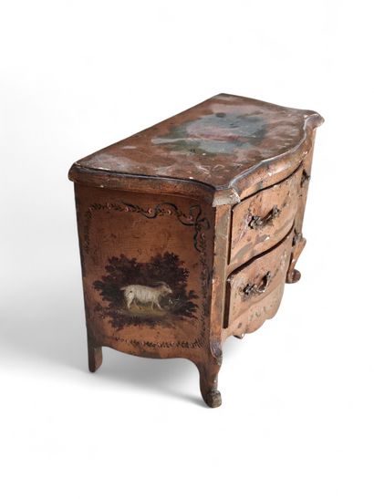 CHAIR with dolls display case, wooden frame...