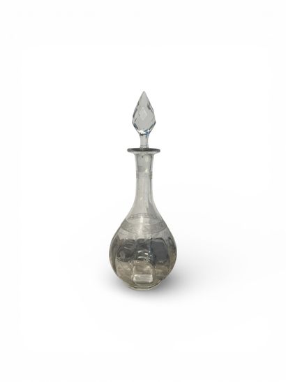 POURCIEUX
Engraved crystal decanter with...
