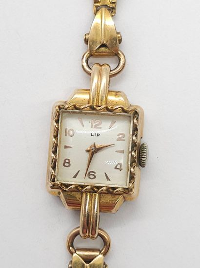 LIP 
Ladies' wristwatch, square case 
Hand-wound...