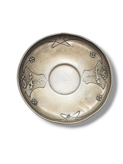 COFFEE CUP TOP in 950° silver with Art Nouveau...