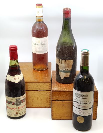 LOT of four bottles of red and rosé wine...