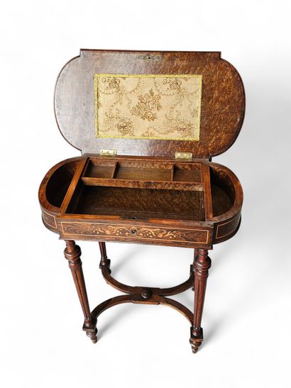 20th century WORK 
Henri II style wood veneer...