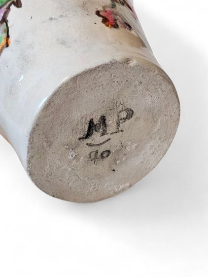 MP 1970
Ceramic baluster vase with double-bowed...