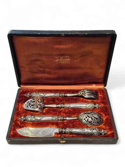 CHRISTOFLE 
Four-piece spoon and pick set...