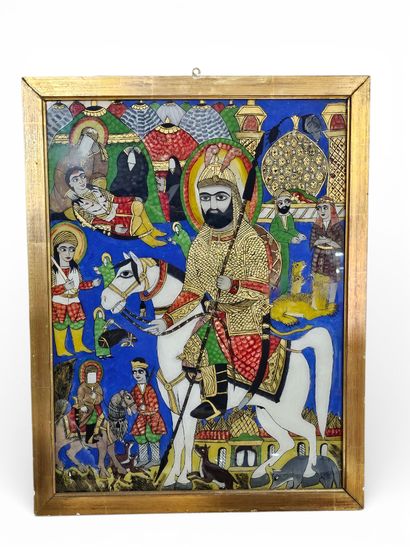 Scene of war 
Painting on glass

On y joint...