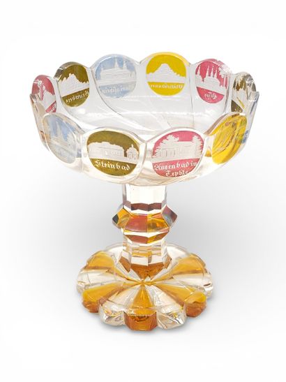 BOHÊME | Circular cut crystal CUP on pedestal,...