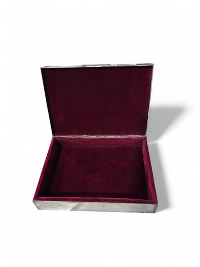 Antique silver-plated metal jewelry box

