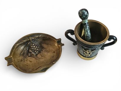 M, ARVISENET 20th century
Bronze ashtray...