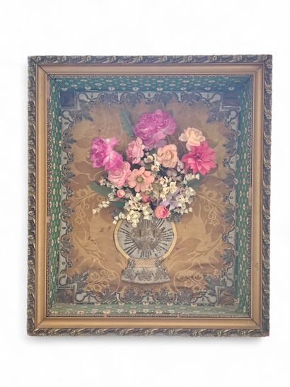 19th century WORK 
Bridal bouquet of embroidery...