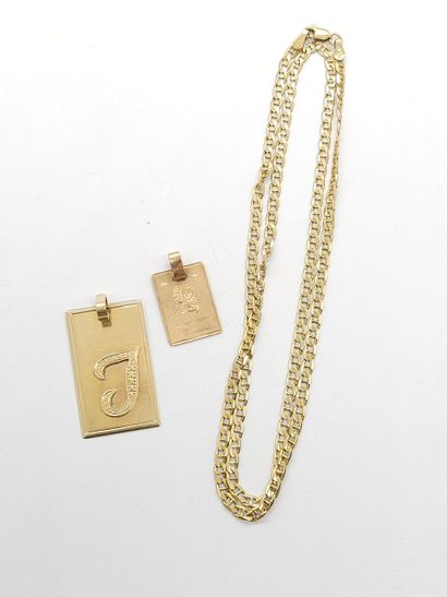 NECKLACE in 585° gold with two pendants
Weight...