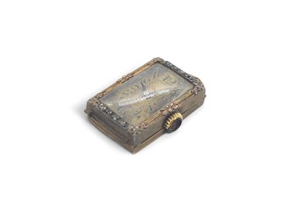 750° yellow gold rectangular WATCH CASE chased...
