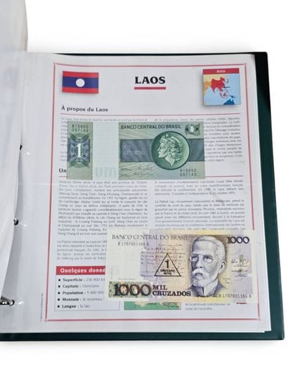 BANKNOTES FROM AROUND THE WORLD 
Green binder...