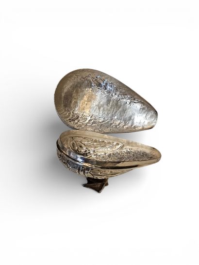 CAMBODIA, 20th century 
Chased silver duck-shaped...