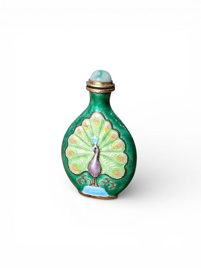 Small salt flasks with peacock design