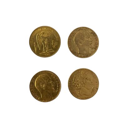LOT of four 20 Franc gold coins (.900), IIe...