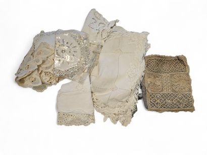 SET of nineteen embroidered doilies and cottons...