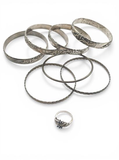 FOUR 925° sterling silver bracelets
weight...