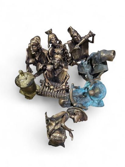 AFRICAN WORK 
Set of seven musician figures...