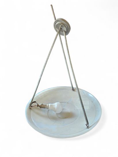 Dome chandelier in opaline glass