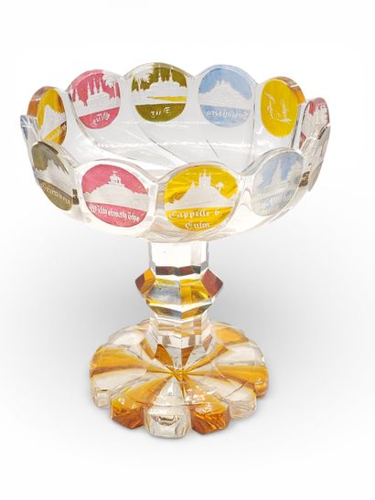 BOHÊME | Circular cut crystal CUP on pedestal,...
