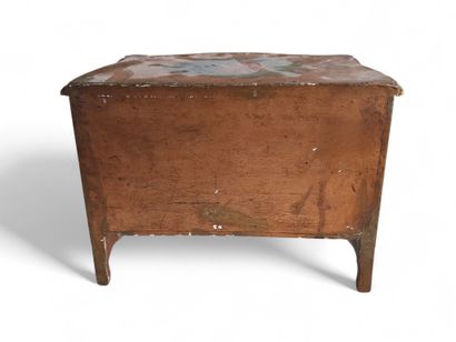 CHAIR with dolls display case, wooden frame...
