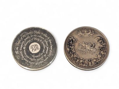 REUNION OF TWO 800° silver commemorative...