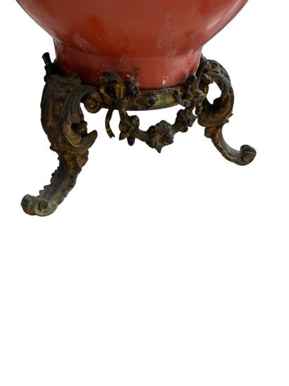 NAPOLEON III WORK
Pair of orange tripod earthenware...