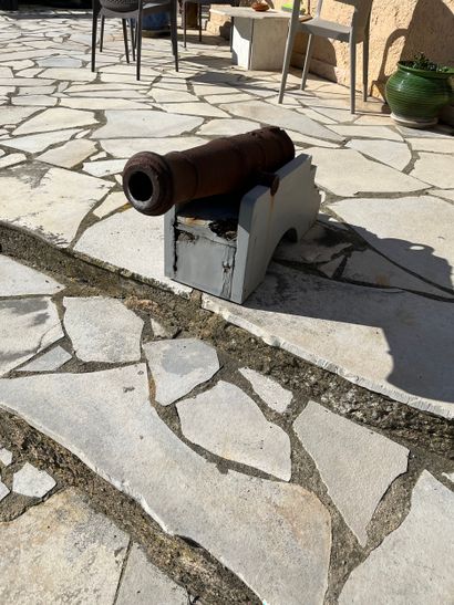 Dans le jardin
Un canon en métal à fût en...