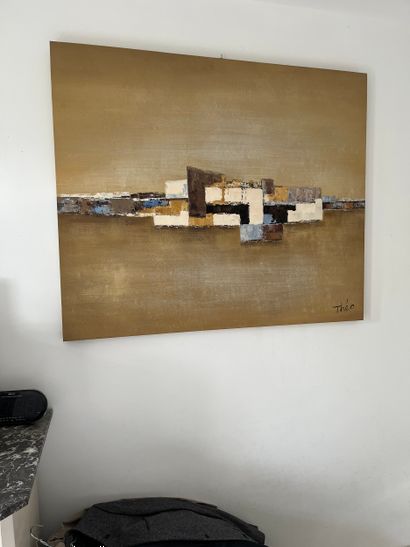 THEO XXème siècle
Œuvre abstraite 
Huile...