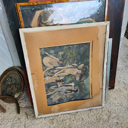 ENSEMBLE de Tableaux et cadres comprenant...