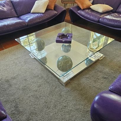 ROCHE BOBOIS 
Grande table basse carrée,...