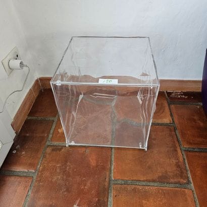 CHEVET carré en polycarbonate blanc transparent,...