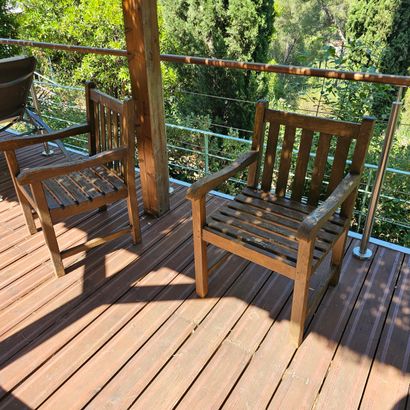 ENSEMBLE DE SIX FAUTEUILS en bois 
Dim: 90...