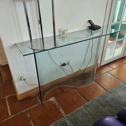 CONSOLE D'APPOINT rectangulaire en verre...