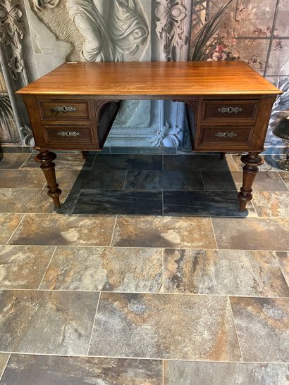 BUREAU PLAT rectangulaire en bois naturel...