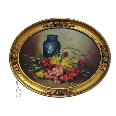 FREY XXème siècle
Panier de fleurs
Huile...