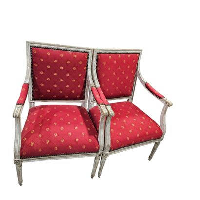 MOBILIER de SALON dans le style Louis XVI...