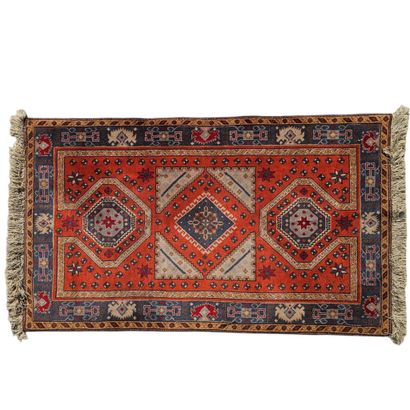 TURQUIE 
Tapis en laine à décor géométrique...
