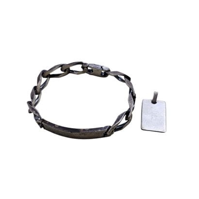Gourmette en argent 800°

On y joint :
Pendentif...