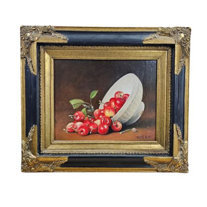 HUOT Xxème siècle
Nature morte aux cerises
Huile...