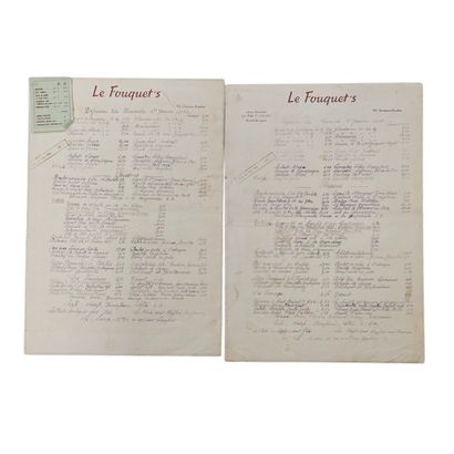LE FOUQUET'S PARIS
Deux menus imprimés illustrés...