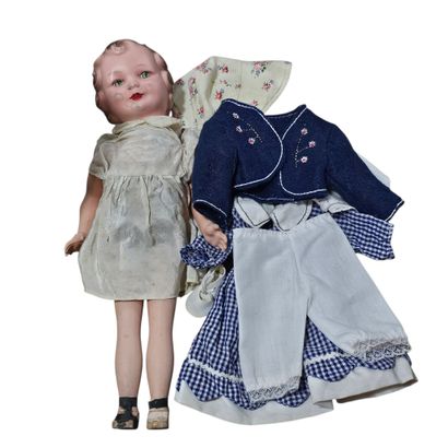 GEGE France CIRCA 1950
Poupée à tête en celluloïd,...