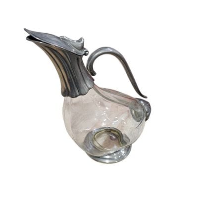 CARAFE à décanter en verre soufflé, col et...