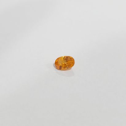 GRENAT reddish orange spessartite , ovale...