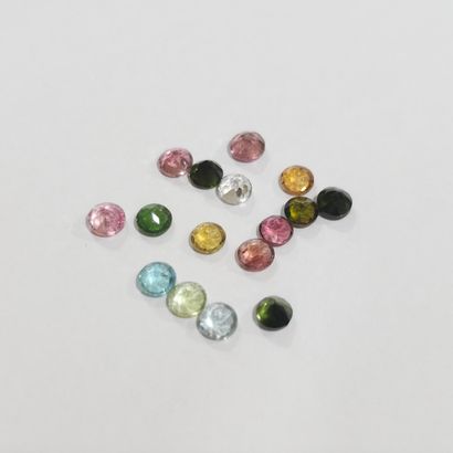 TOURMALINE party color Nbr 16 , rond , Mozambique...