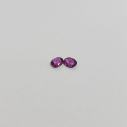 GRENAT purple Nbr 2 , ovale , Madagascar...